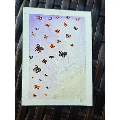 Migrants (Monarch Butterflies) aceo art card thumbnail 1