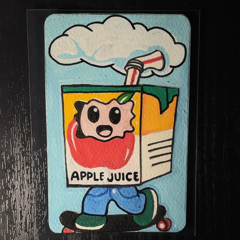 Juice Box Adventure aceo art card