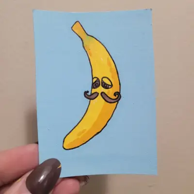Benson Banana aceo art card thumbnail 1