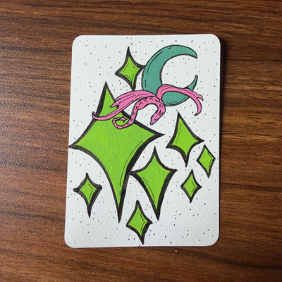 Space Cherry - Dragon Fantasy Celestial Star Spirit aceo art card thumbnail 1