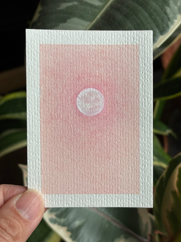 ACEO original, pink moon aceo art card