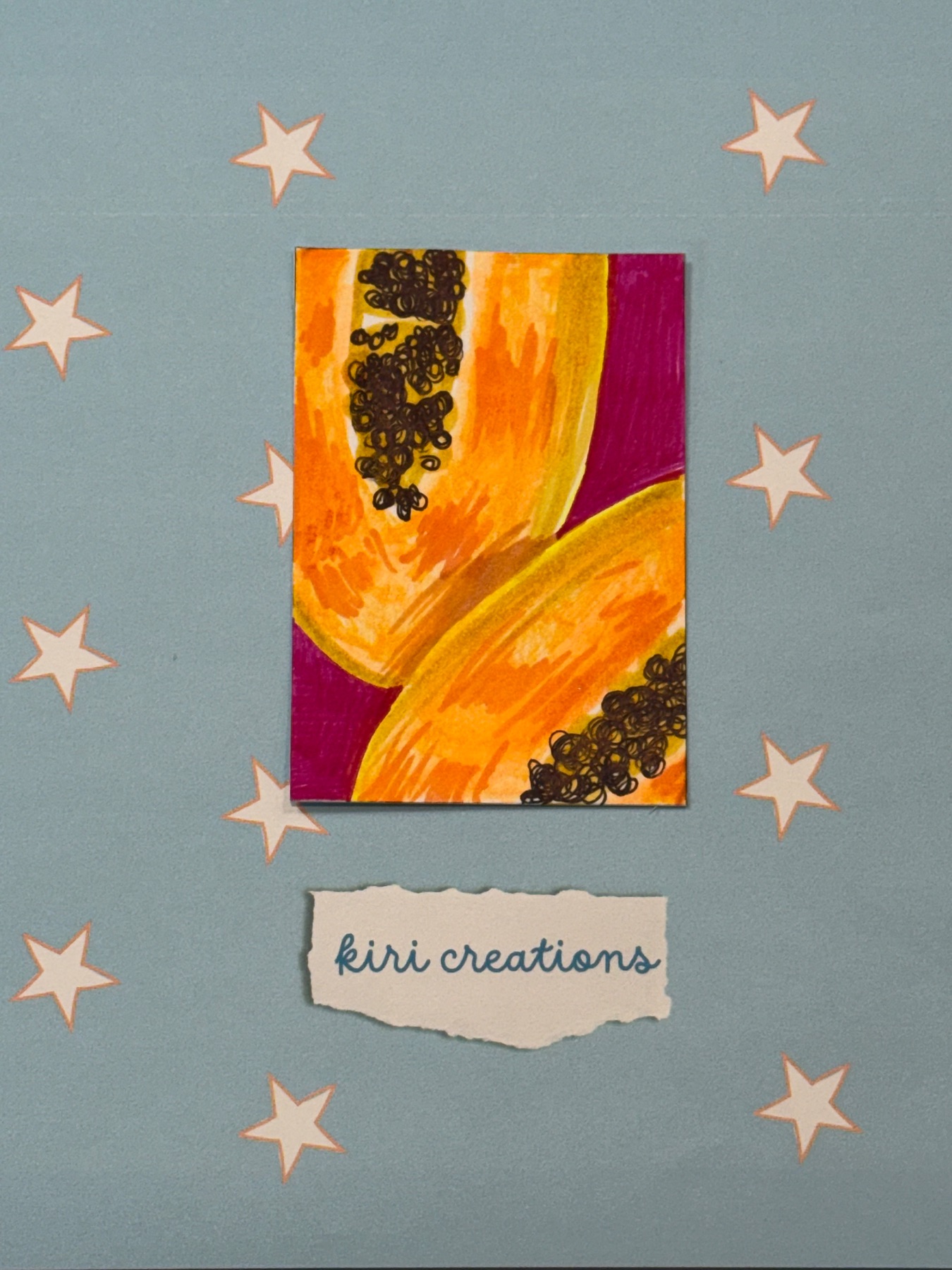 Precious papaya aceo art card