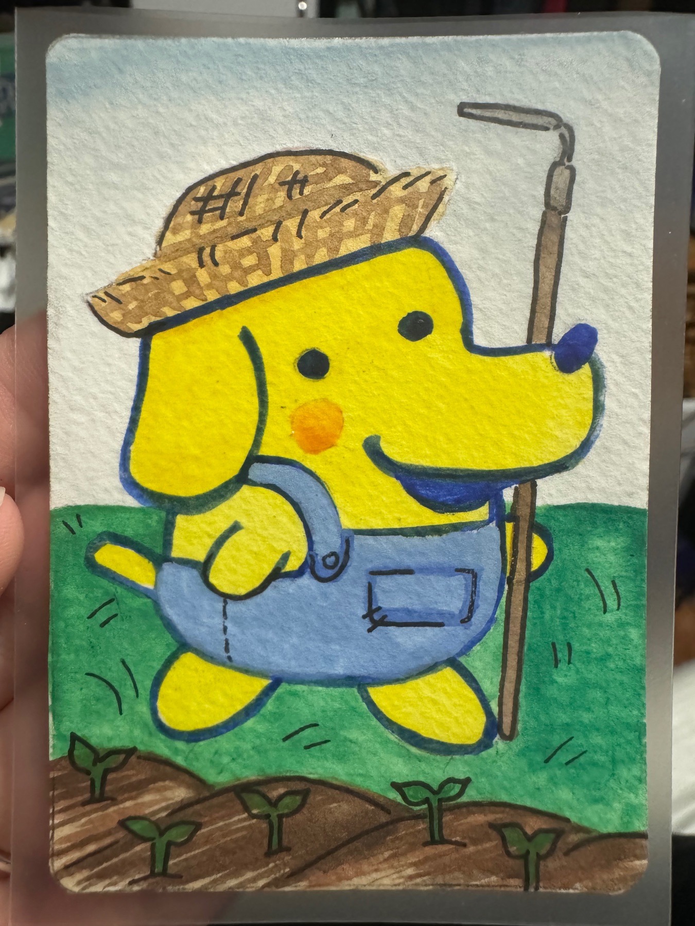 Farmer Pochitchi aceo art card