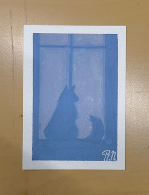 Cat’s Shadow aceo art card thumbnail 1