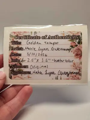 Original ACEO Bundle Set of Two- Golden Tempo and A Tale of Two Brothers - 2.5" x 3.5" Watercolor aceo art card thumbnail 2