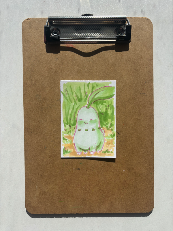“Chikorita” Pokemon aceo art card