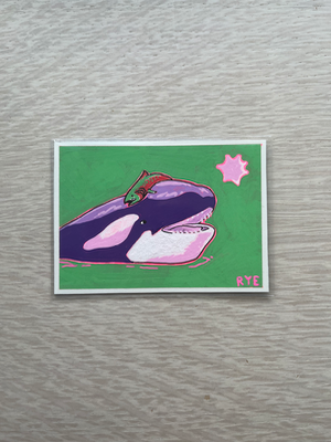 Orca Fashion 🐟 aceo art card thumbnail 1
