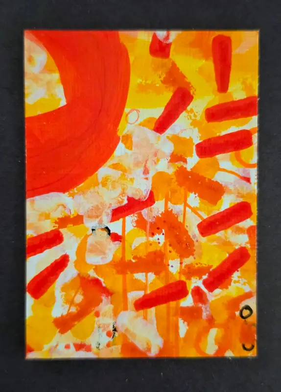 ACEO Abstract Original Painting Artist Trading Card OOAK 2.5”x3.5” Mini Art aceo art card