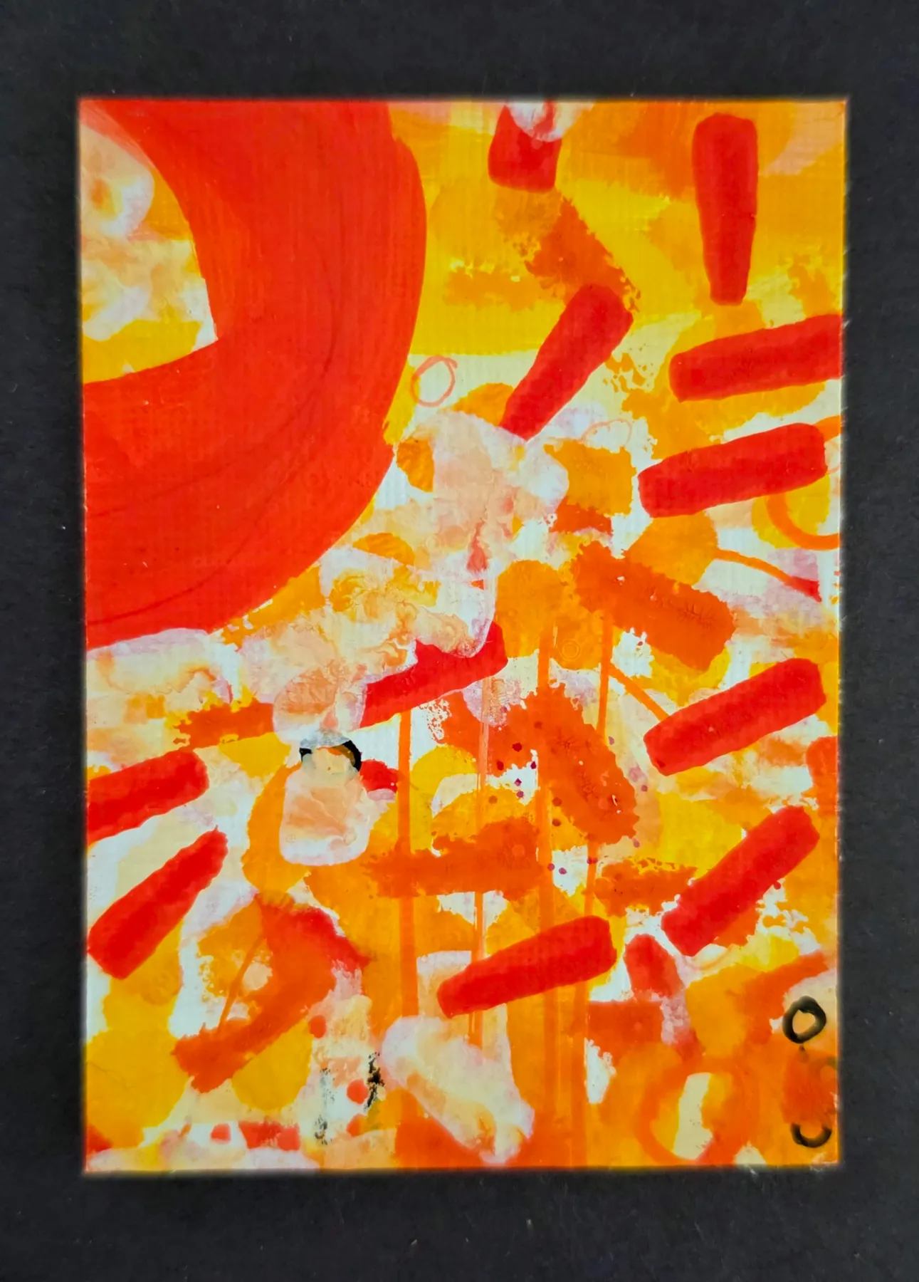 ACEO Abstract Original Painting Artist Trading Card OOAK 2.5”x3.5” Mini Art aceo art card