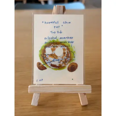 Hopeful Chia Pet aceo art card thumbnail 2