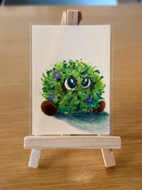 Hopeful Chia Pet aceo art card