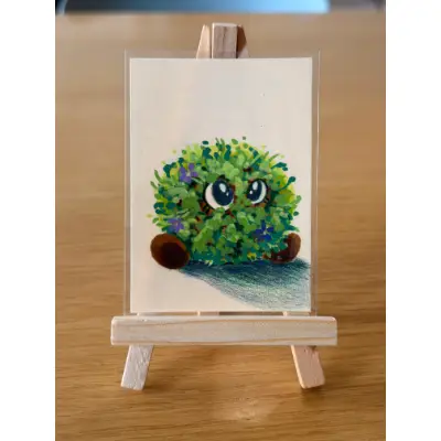 Hopeful Chia Pet aceo art card thumbnail 1