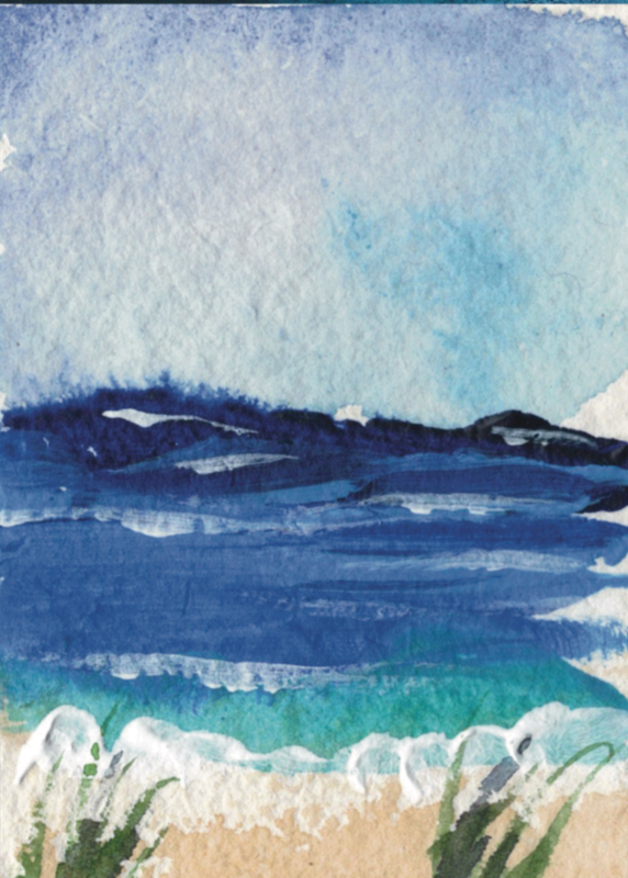 Ocean Surf aceo art card