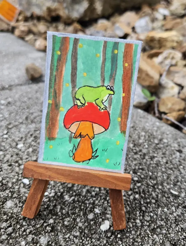 feelin froggy aceo art card