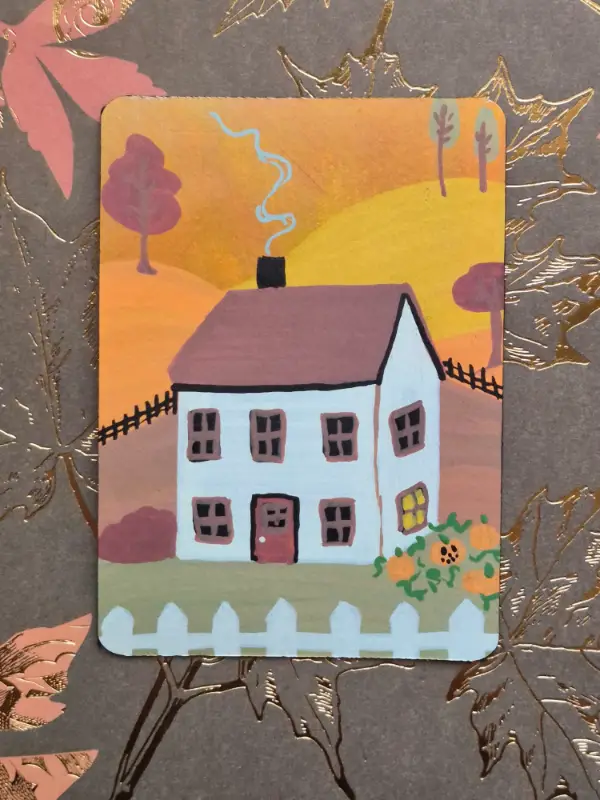 Primitive Farmhouse aceo art card