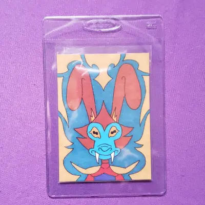 Original Fantasy Bunny Monkey Creature Marker Illustration OOAK aceo art card thumbnail 2