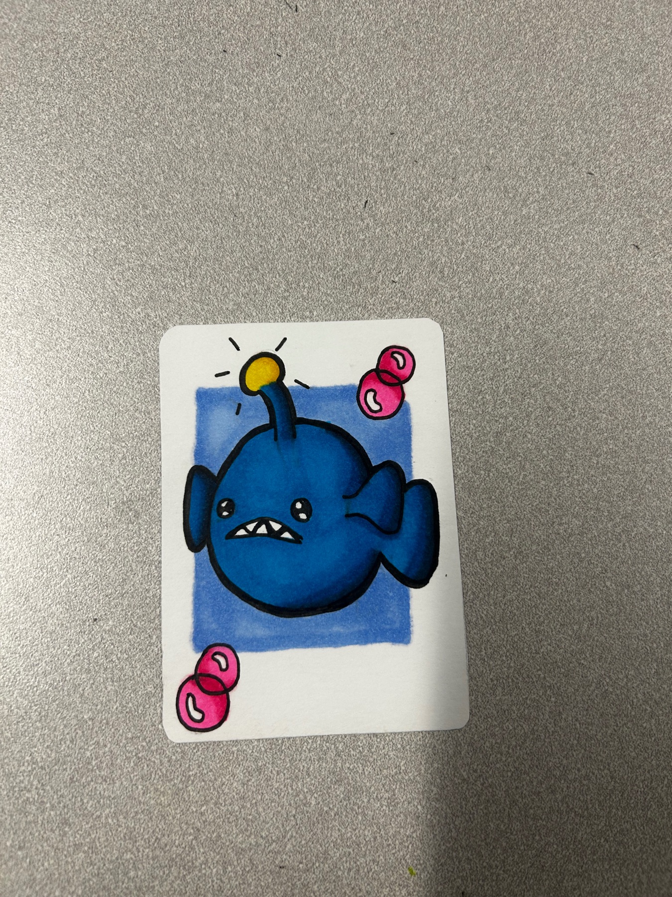 Bubble fish aceo art card