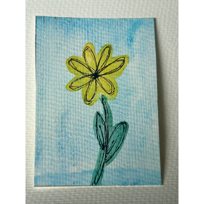 Yellow Joy aceo art card thumbnail 2