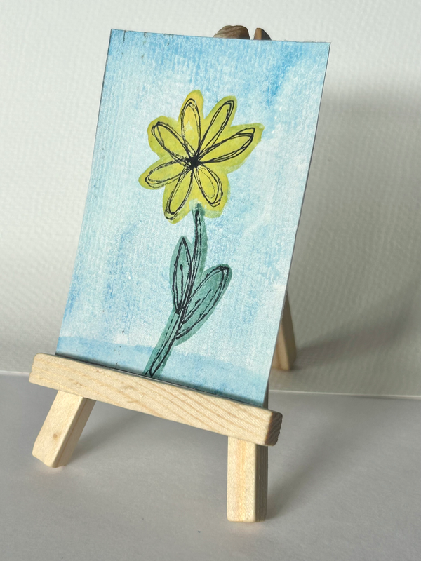 Yellow Joy aceo art card