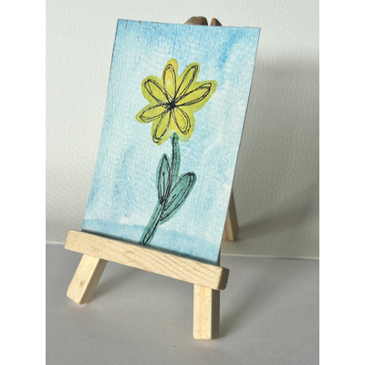 Yellow Joy aceo art card thumbnail 1
