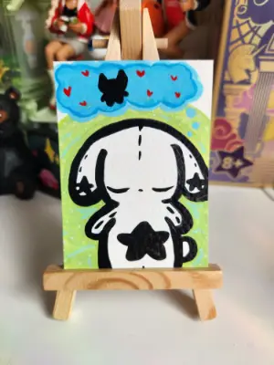 Cat in a Daze aceo art card thumbnail 1