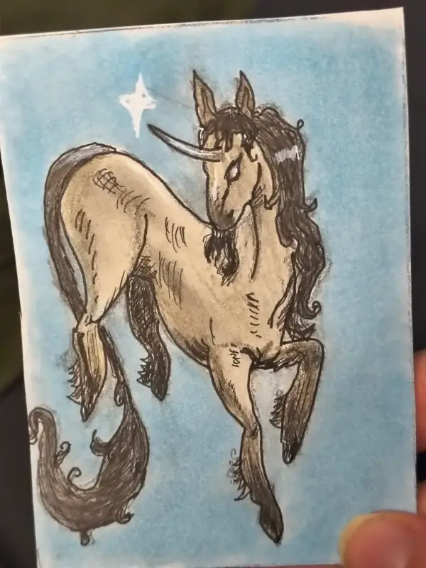 The last unicorn aceo art card