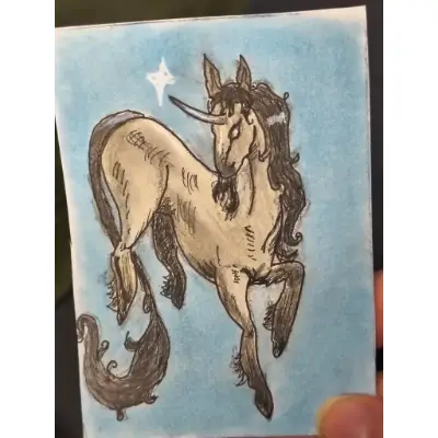 The last unicorn aceo art card thumbnail 1
