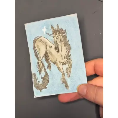 The last unicorn aceo art card thumbnail 3