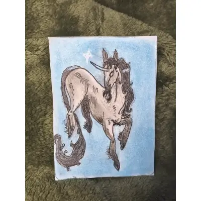 The last unicorn aceo art card thumbnail 2