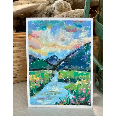 Sunlit Stream Landscape aceo art card thumbnail 2