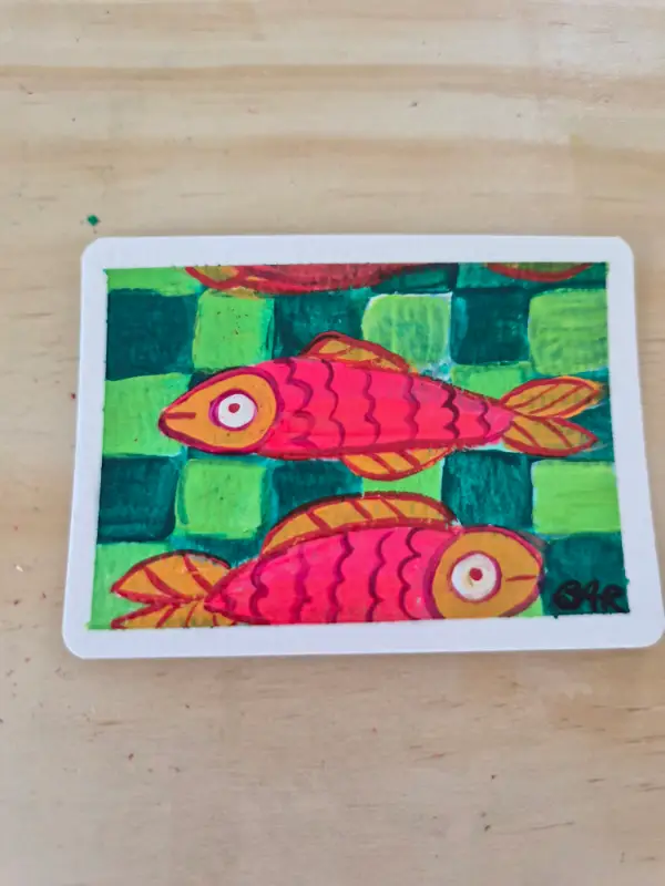 Checkered Dudes aceo art card