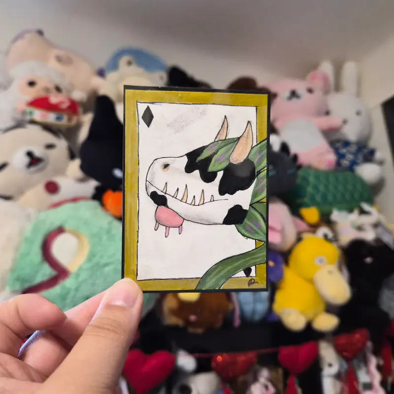 The Cowplant Card aceo art card