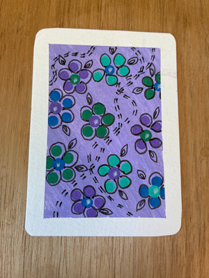 Flower Flow aceo art card thumbnail 2