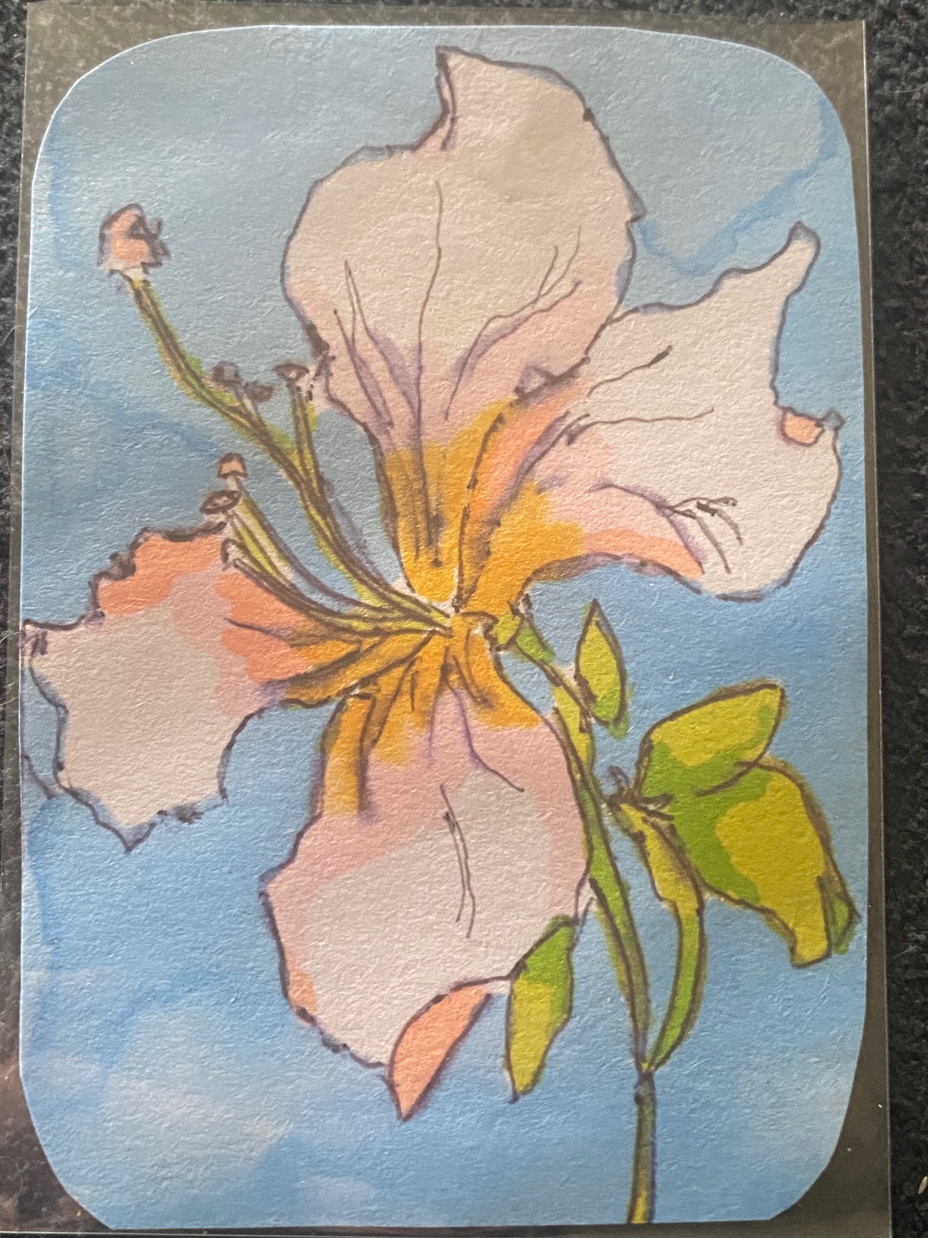 Spring flower aceo art card