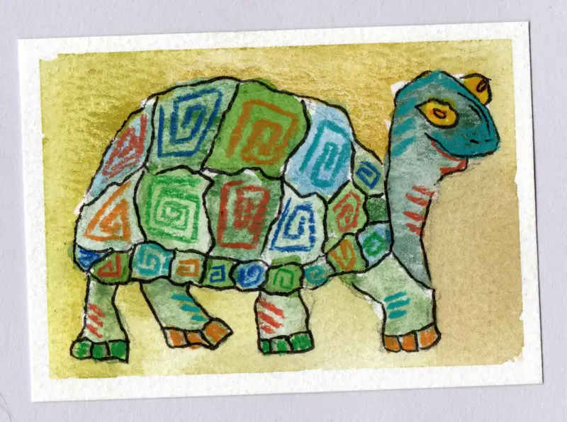 Terry the Tortoise aceo art card