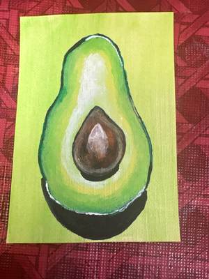 Pitted Avocado aceo art card thumbnail 1