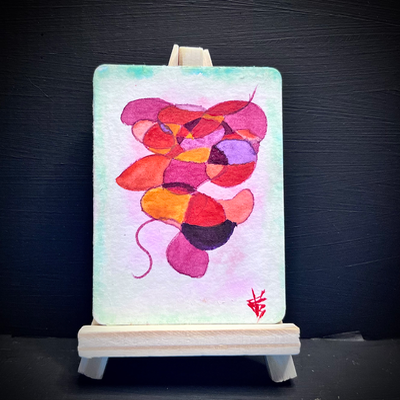 Abstract heart “knots” by Jadysbel aceo art card thumbnail 1