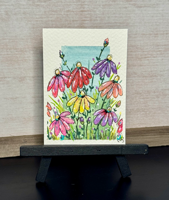 Wildflowers aceo art card thumbnail 3