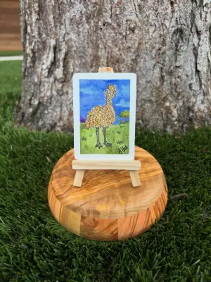 Emmanuel the Emu aceo art card thumbnail 1