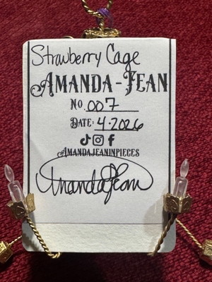 Strawberry Cage aceo art card thumbnail 2