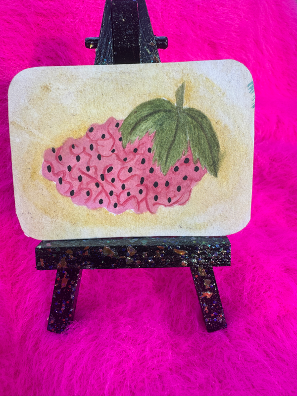 Strawberry Brain aceo art card