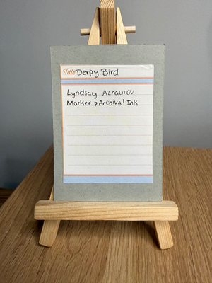 Derpy Bird Original ACEO by Lyndsay Aznaurov aceo art card thumbnail 2