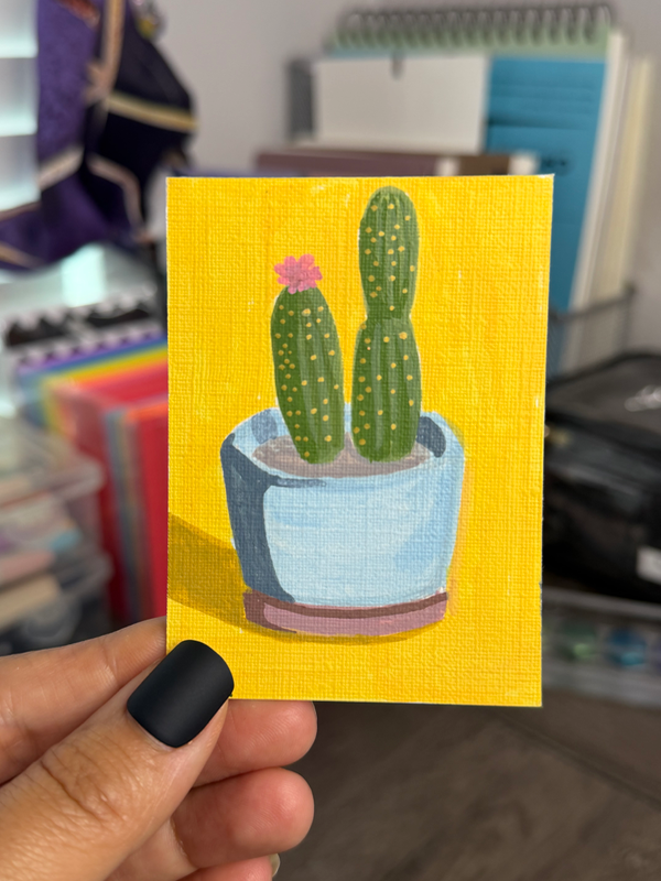 Cactus Cutie 2 by IzzieQ aceo art card
