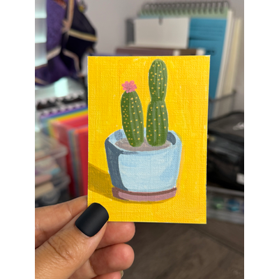 Cactus Cutie 2 by IzzieQ aceo art card thumbnail 1
