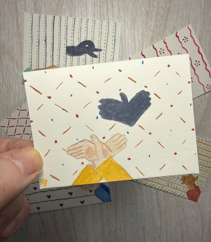 Bird Shadow Puppet aceo art card