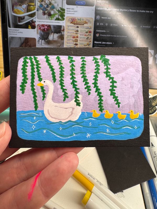 A family outing aceo art card