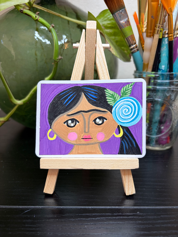 Young Frida Kahlo aceo art card