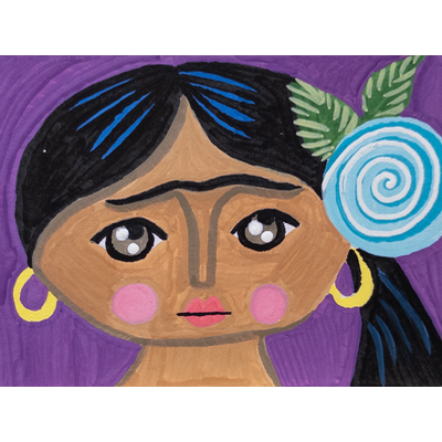 Young Frida Kahlo aceo art card thumbnail 2