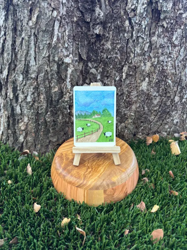 Sheep Study: Four Sheep aceo art card