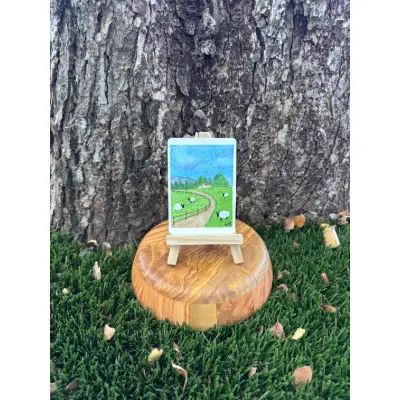 Sheep Study: Four Sheep aceo art card thumbnail 1